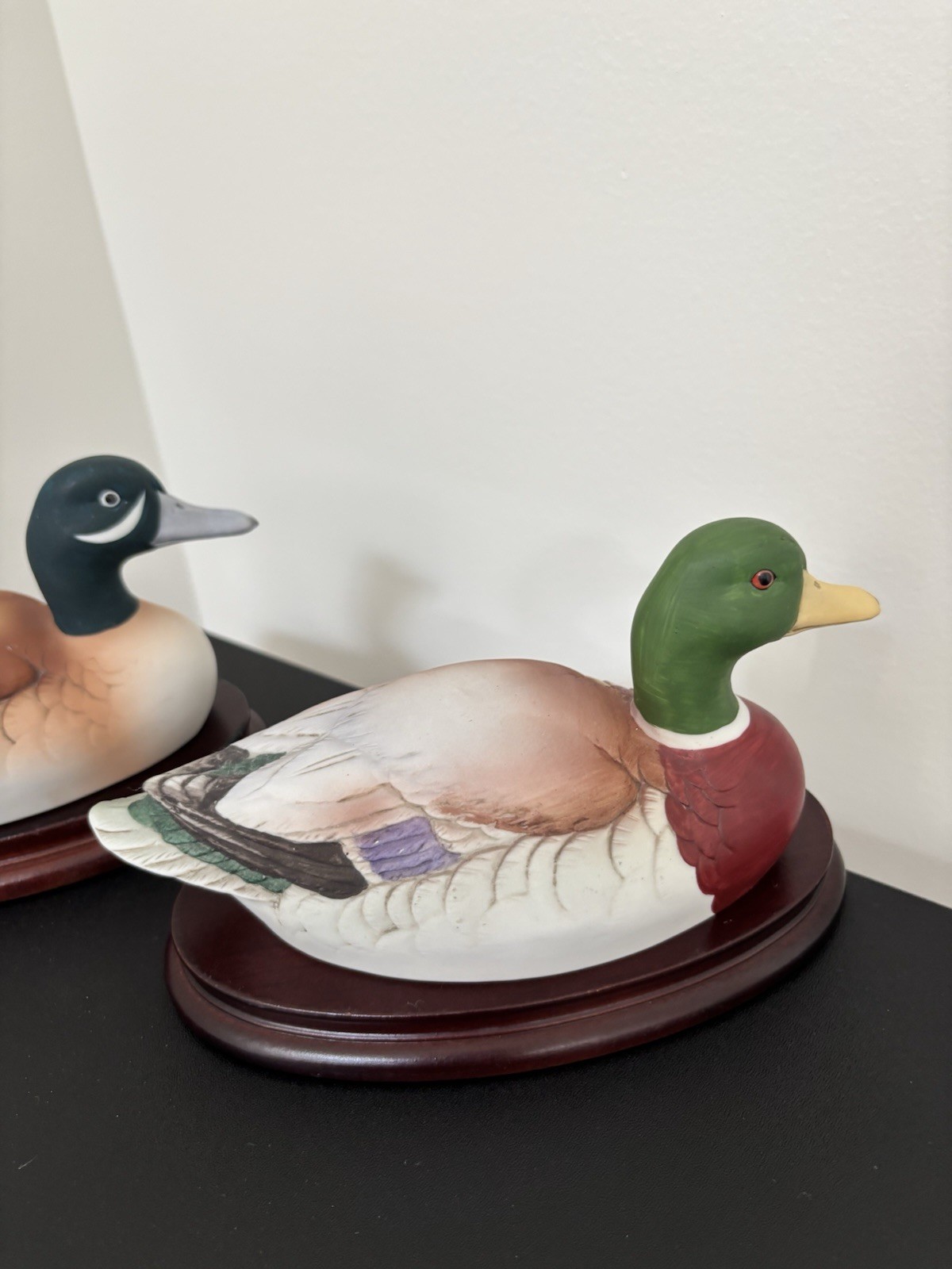 Andrea By Sadek, Vintage 1983 Mallard Duck Figurine Collectible 6735 With Stand.