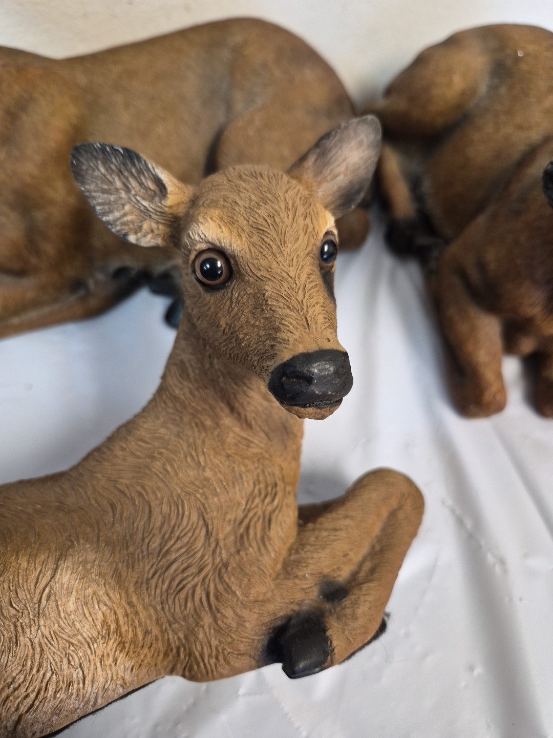 Vintage Homco 1985 Deer Fawn Family 3 Figurines- Buck & Doe Unmarked