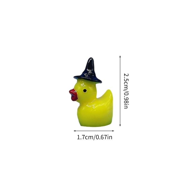 Witch Hat Duck Statue Halloween Tabletop Decors Durable Resins Craft For Holiday