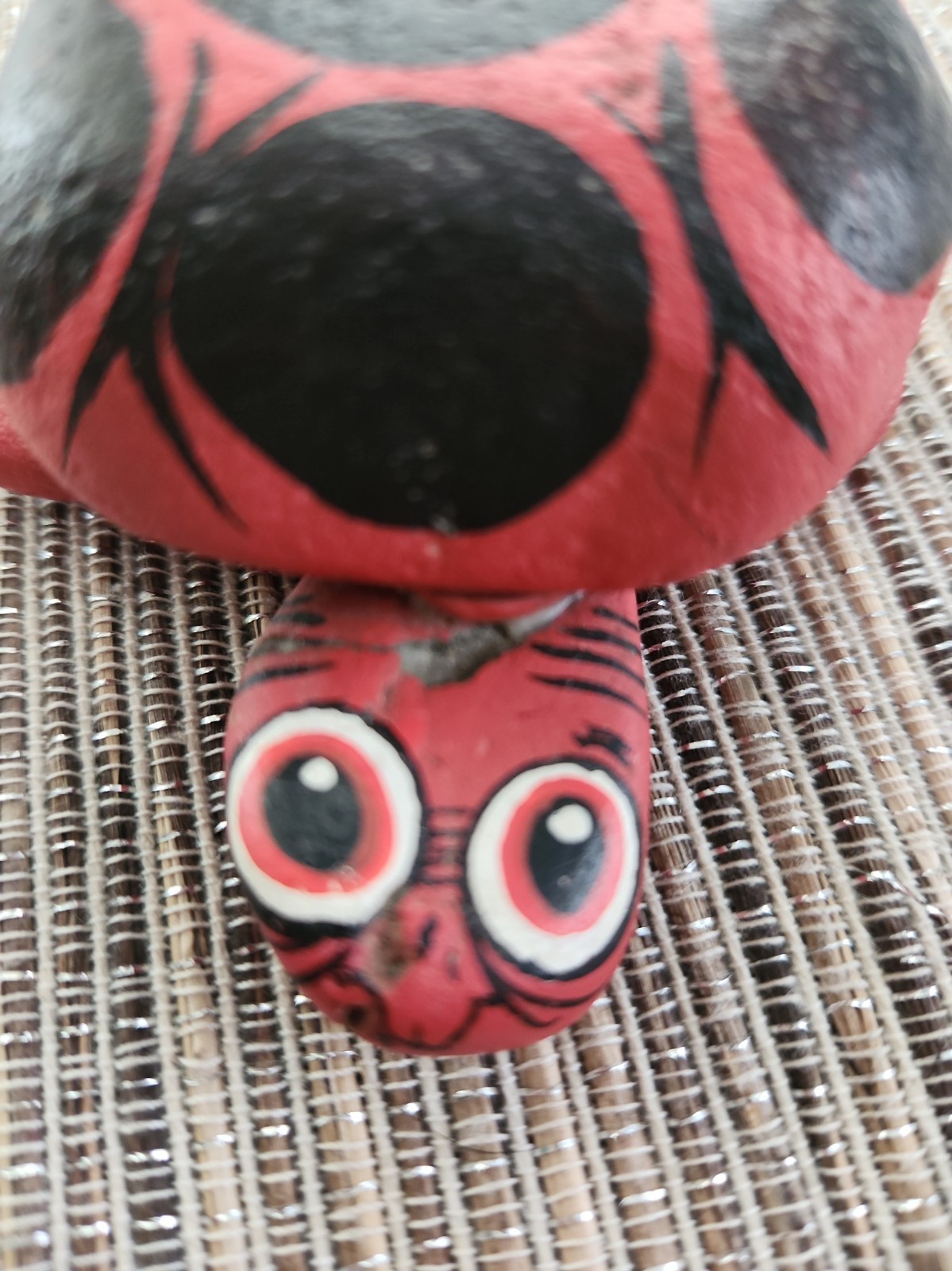 Vintage 1970’s Hand-Painted Quirky Pet Rock – RED TURTLE – Stoney Maloney