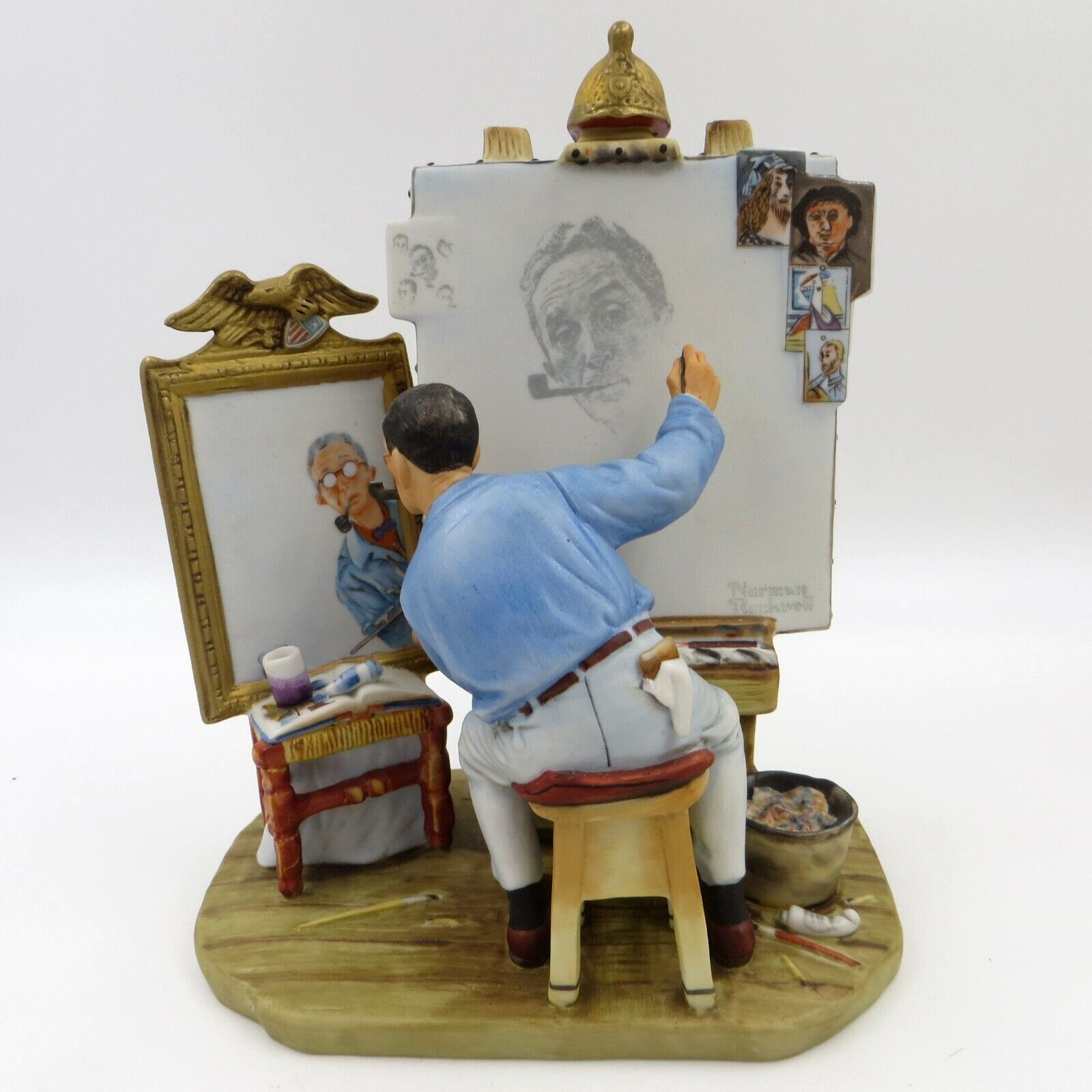 Norman Rockwell SELF PORTRAIT 8″ Figurine 1978 Gorham Porcelain