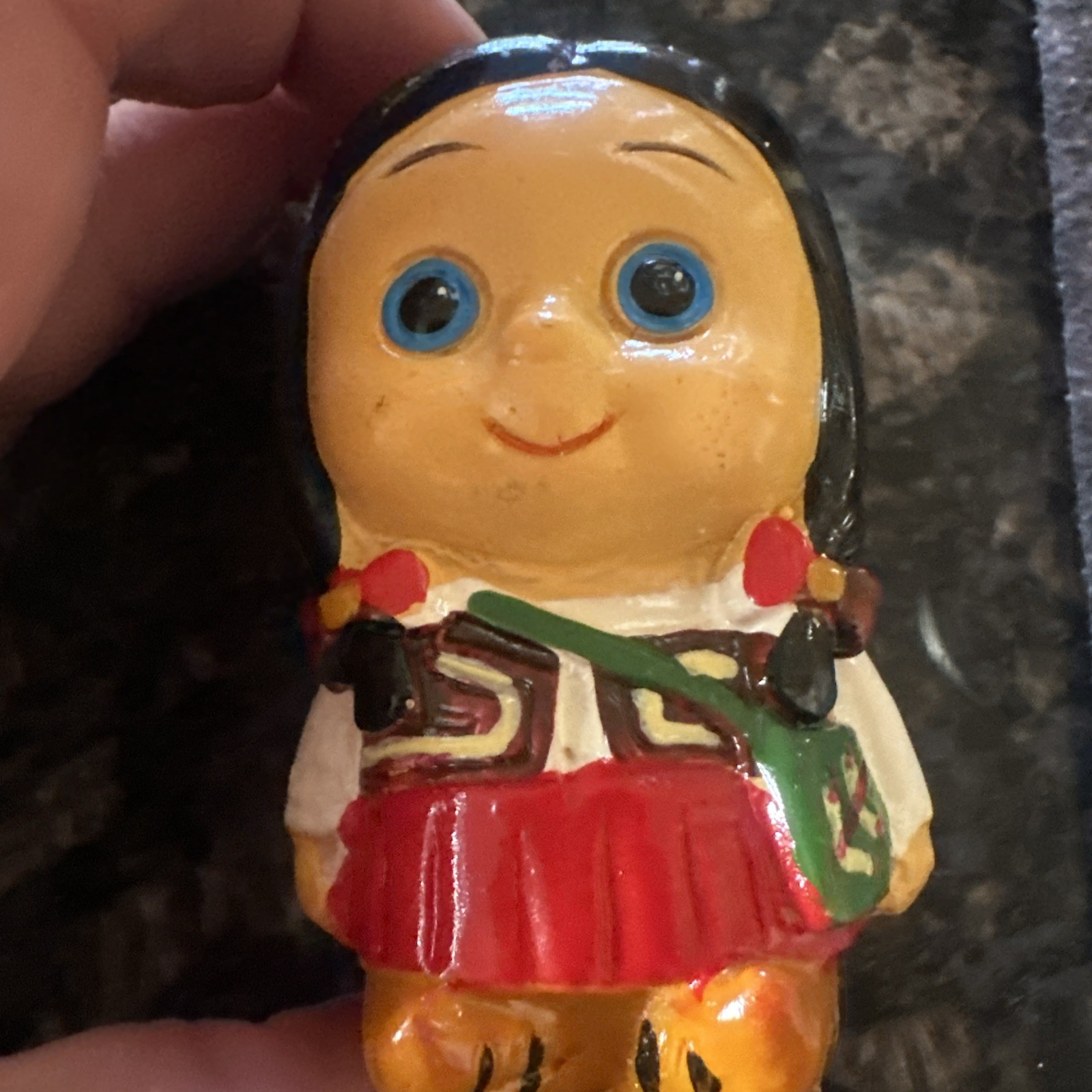 Vintage Kitsch Girl Hard Plastic Figurine See Photos