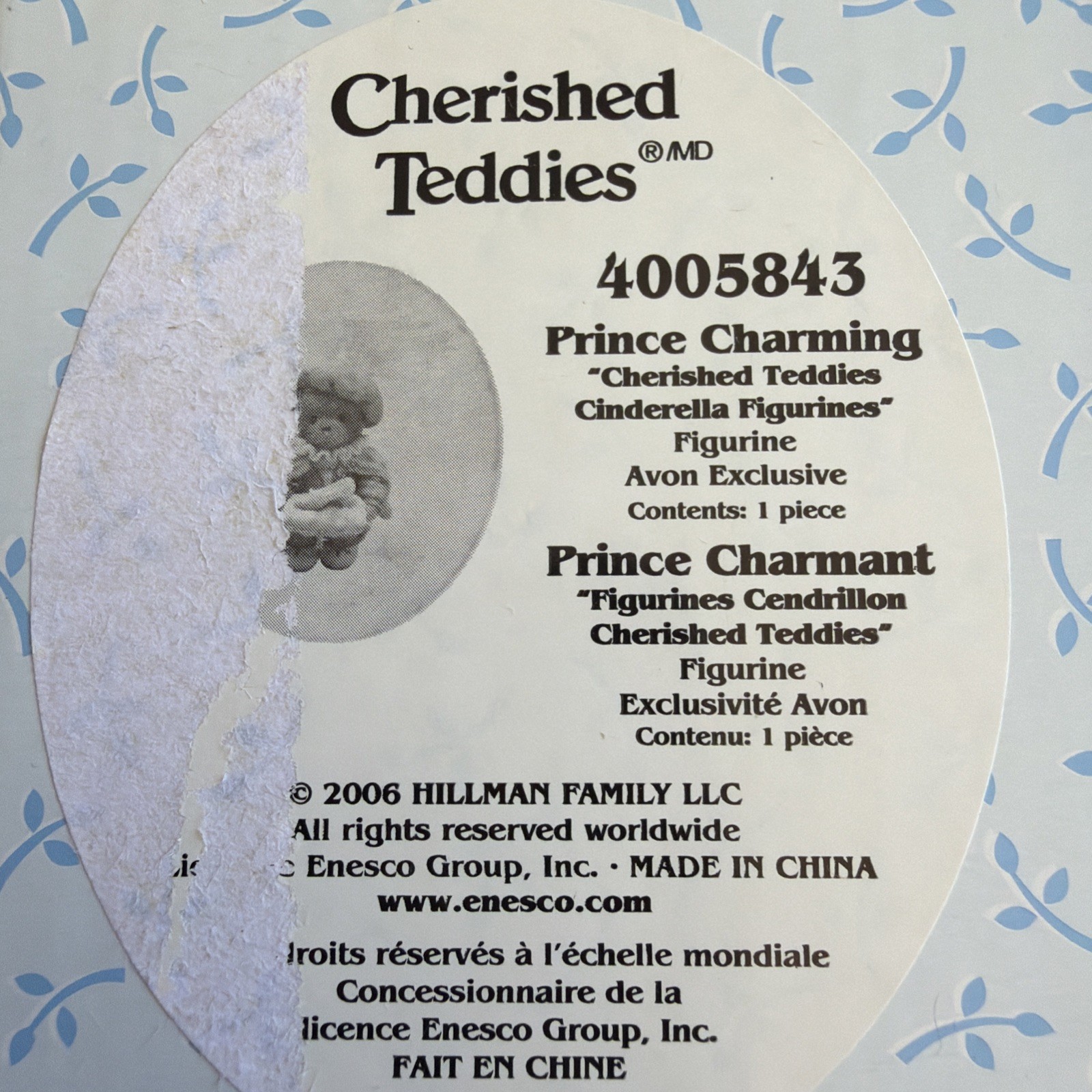 2006 CHERISHED TEDDIES 4005843 PRINCE CHARMING TEDDY