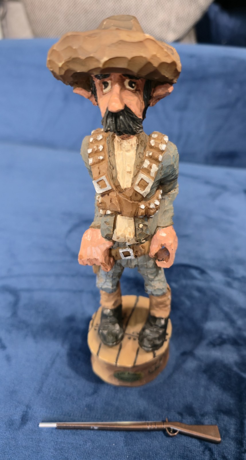 Vintage Polly Kennedy Wood Carving Cowboy Hand-carved Western Art American West