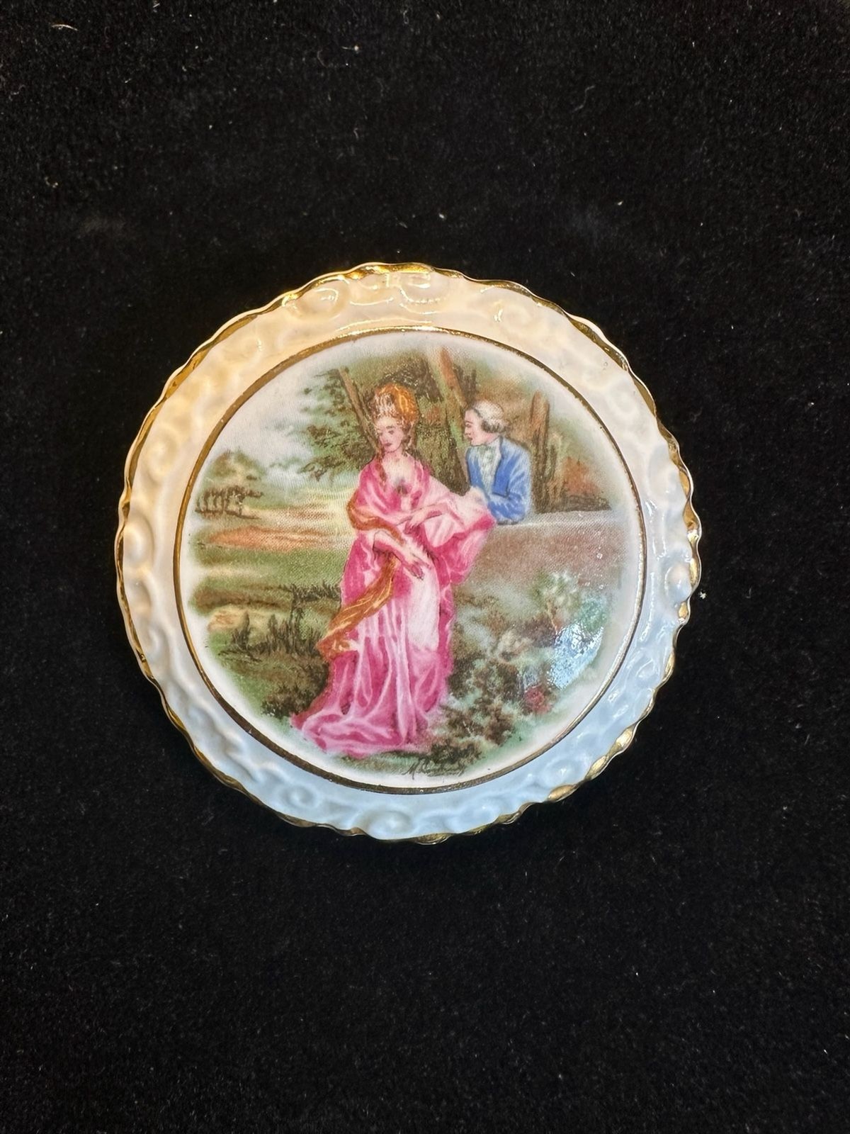 Vintage Porcelain Pin by Coalport China of England