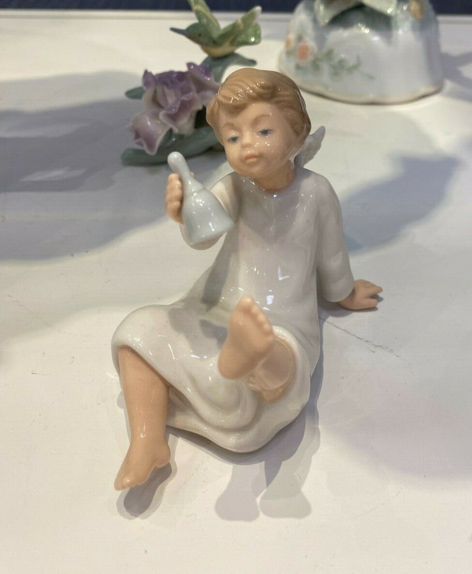 Cosmos Gifts 10422 Angel with Bell Ceramic Figurine, 2-3/4-Inch