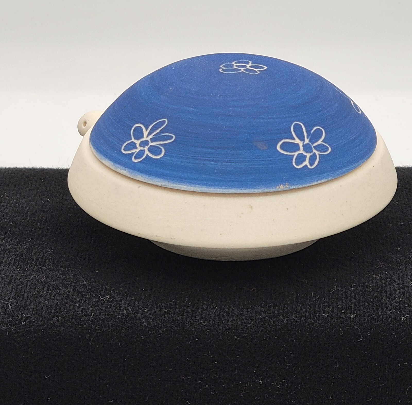 Vintage Blue TORTOISE TURTLE Porcelain Trinket Dish Stash Box BOHO RETRO