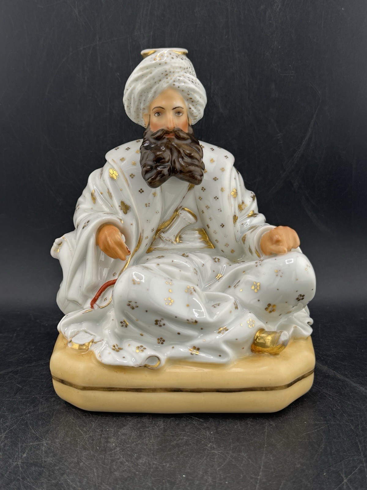 French 19th Cent. Porcelain Bottle Turkish Warrior Mrk J.P. Jacob Petit Read*