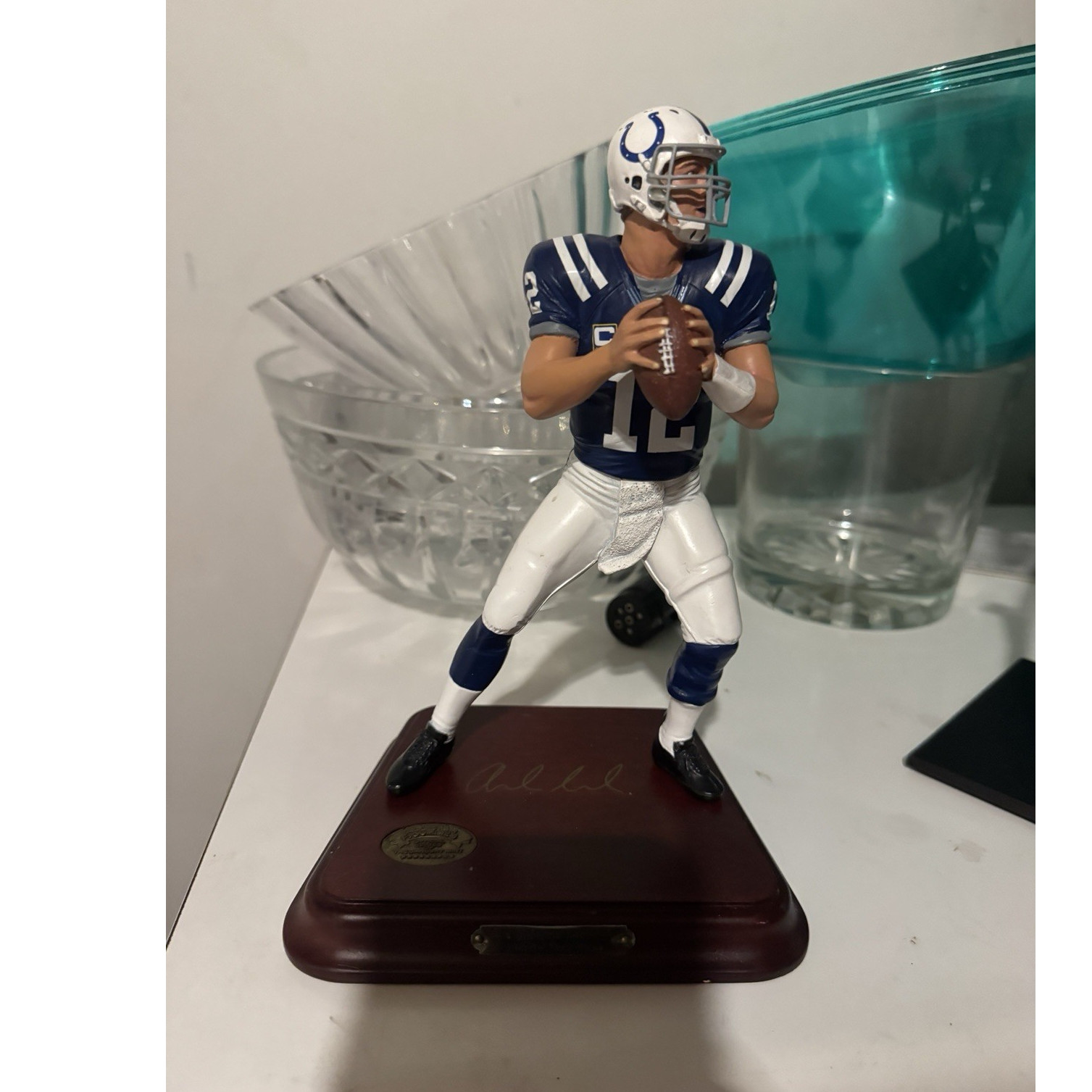 Danbury Mint Andrew Luck Indianapolis Colts #12 Painted Football Figurine