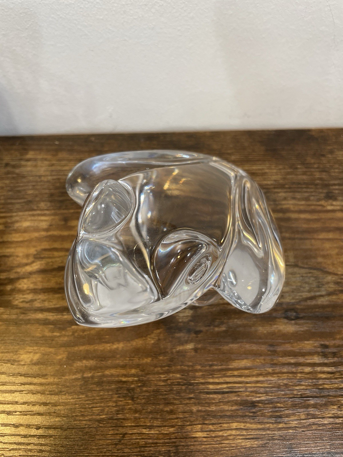 Crystal Clear Frog Paperweight Figurine Daum France