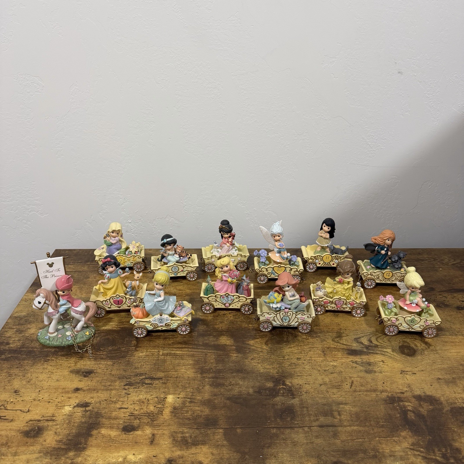Precious Moments Disney Princess Parade Birthday Train Set 13 Pieces 1-12 READ