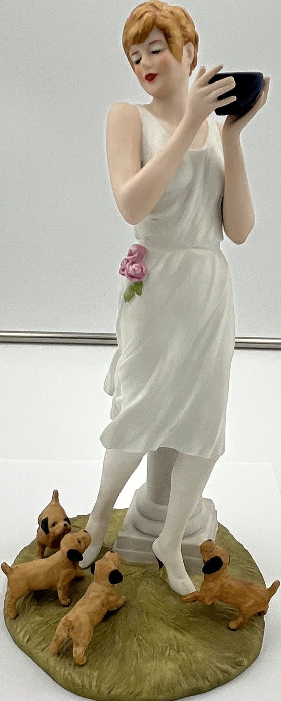 Vintage Hamilton Louis Icart Petit Dejeuner Porcelain Figurine 1988
