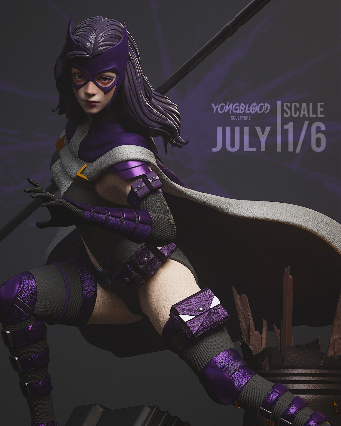Huntress Figurine DC Comics Hand Painted Model / DIY Kit 23 pcs