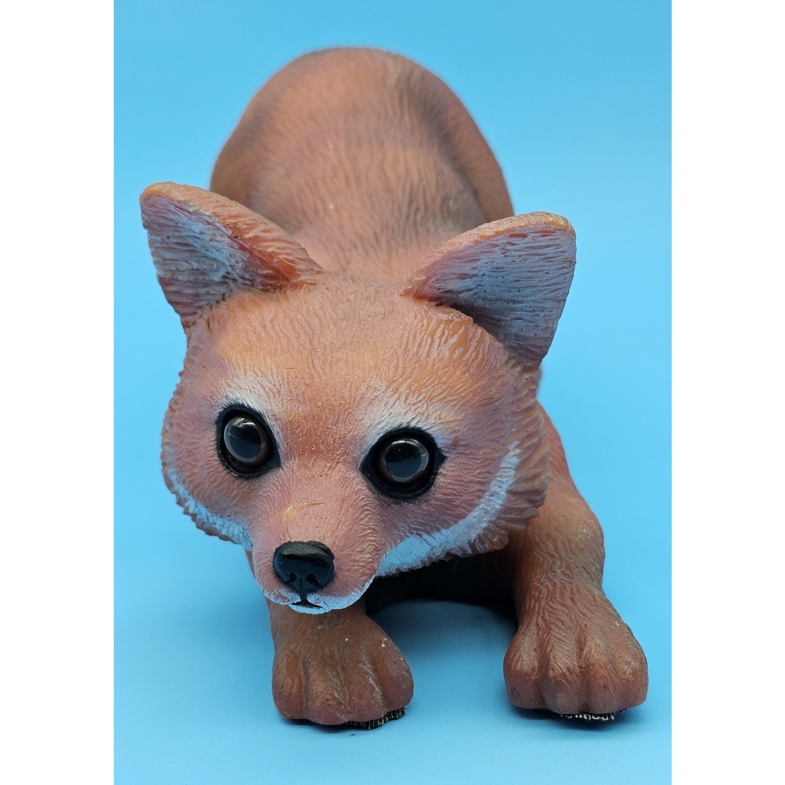 Vintage 1997 Art Line Red Brown Fox Lawn #3671 Fairy Garden Whimsical Big Eyes