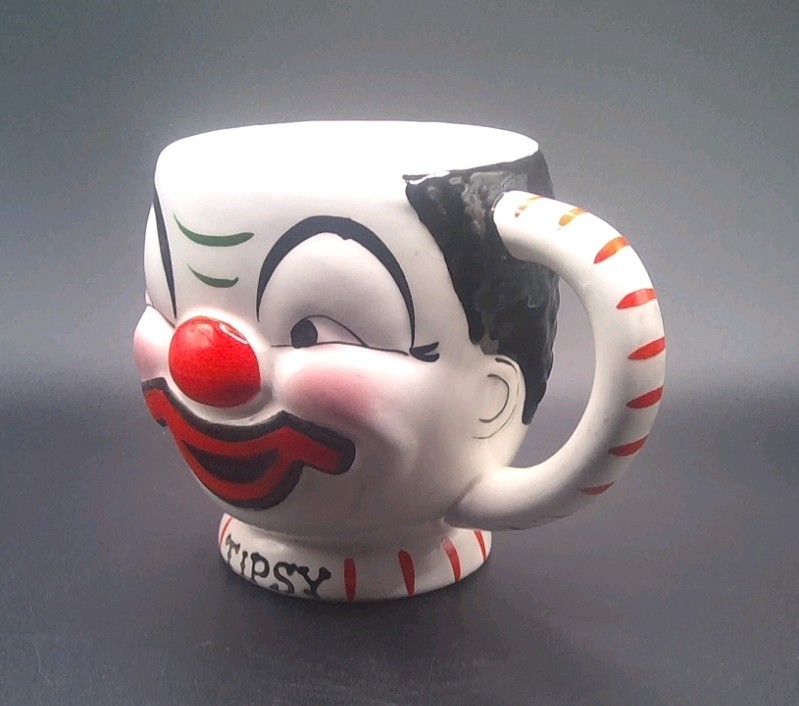 VTG “Tipsy the Clown” Yona Original hand-painted Japanese Porcelain Mug/Shafford