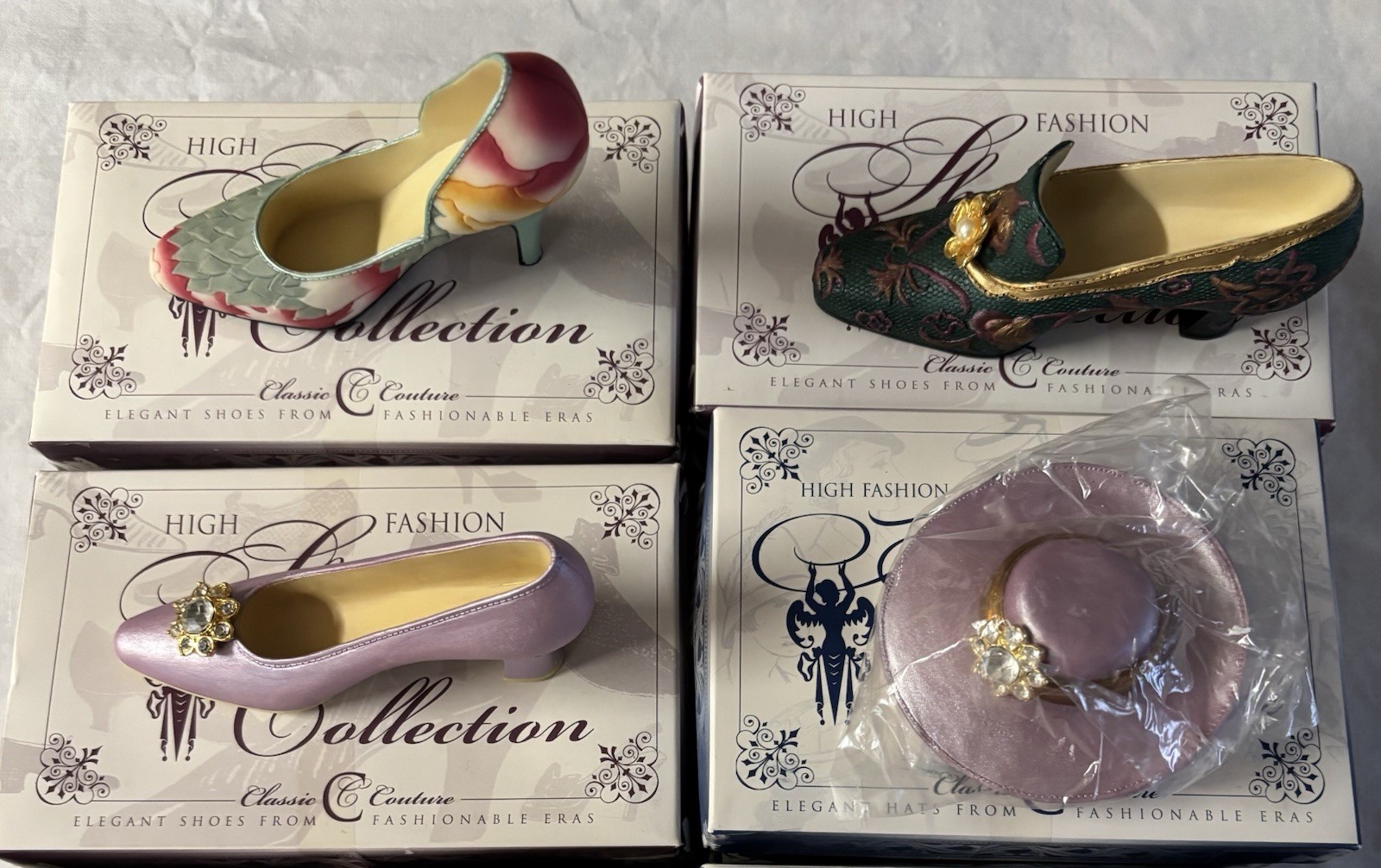 Lot Of Classic Couture Shoe Millennium Edition Shoes Hats w/ Stands