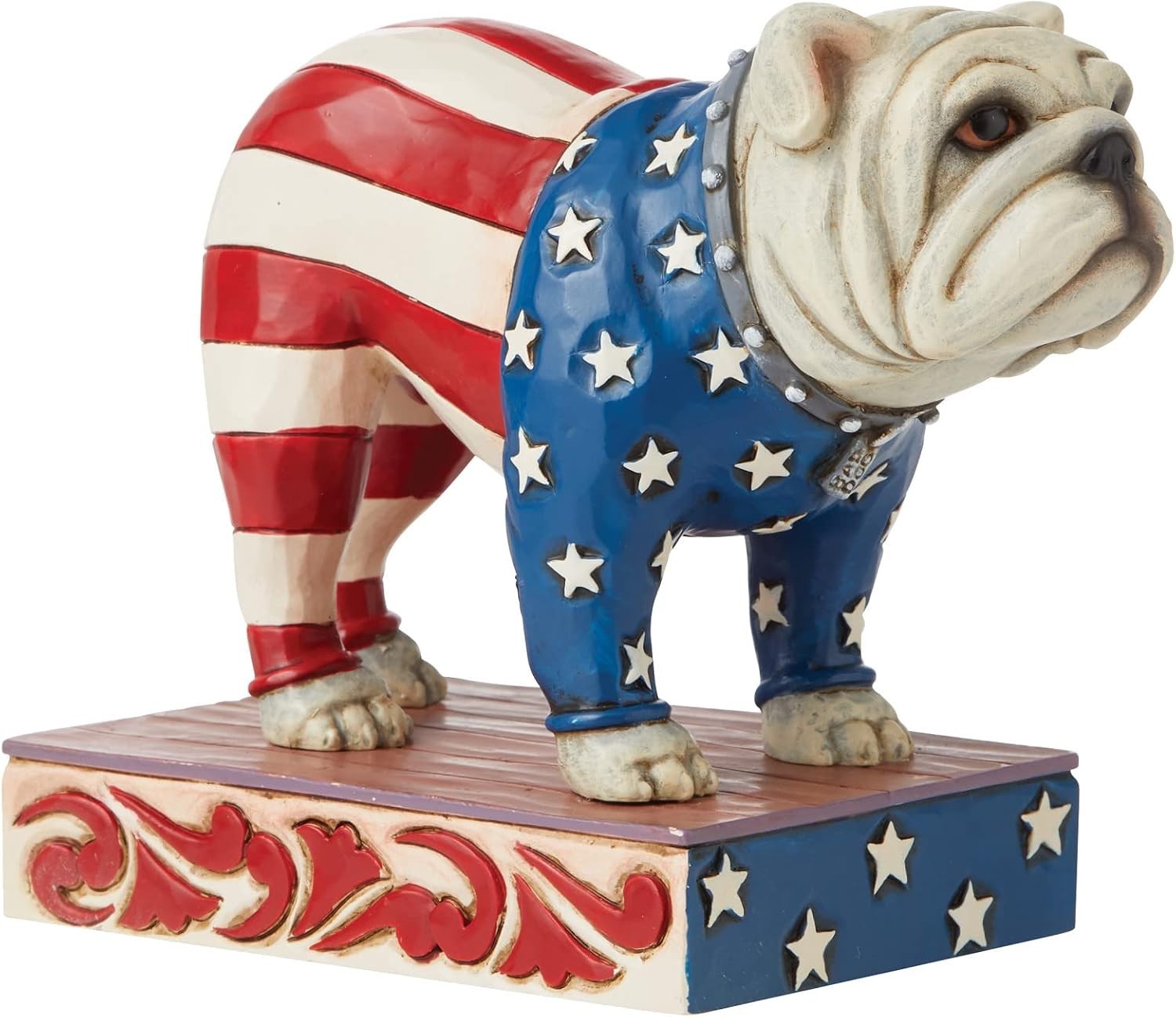 Jim Shore Heartwood Creek Patriotic Bulldog Flag USA Figurine 6008788 NEW T