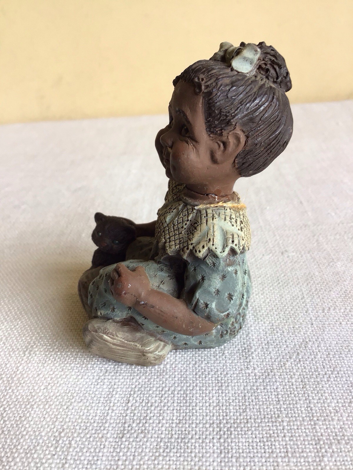 Vtg Lot Of 2 Sarahs Attic Grannys Favorite African American GIrl Boy Figurines