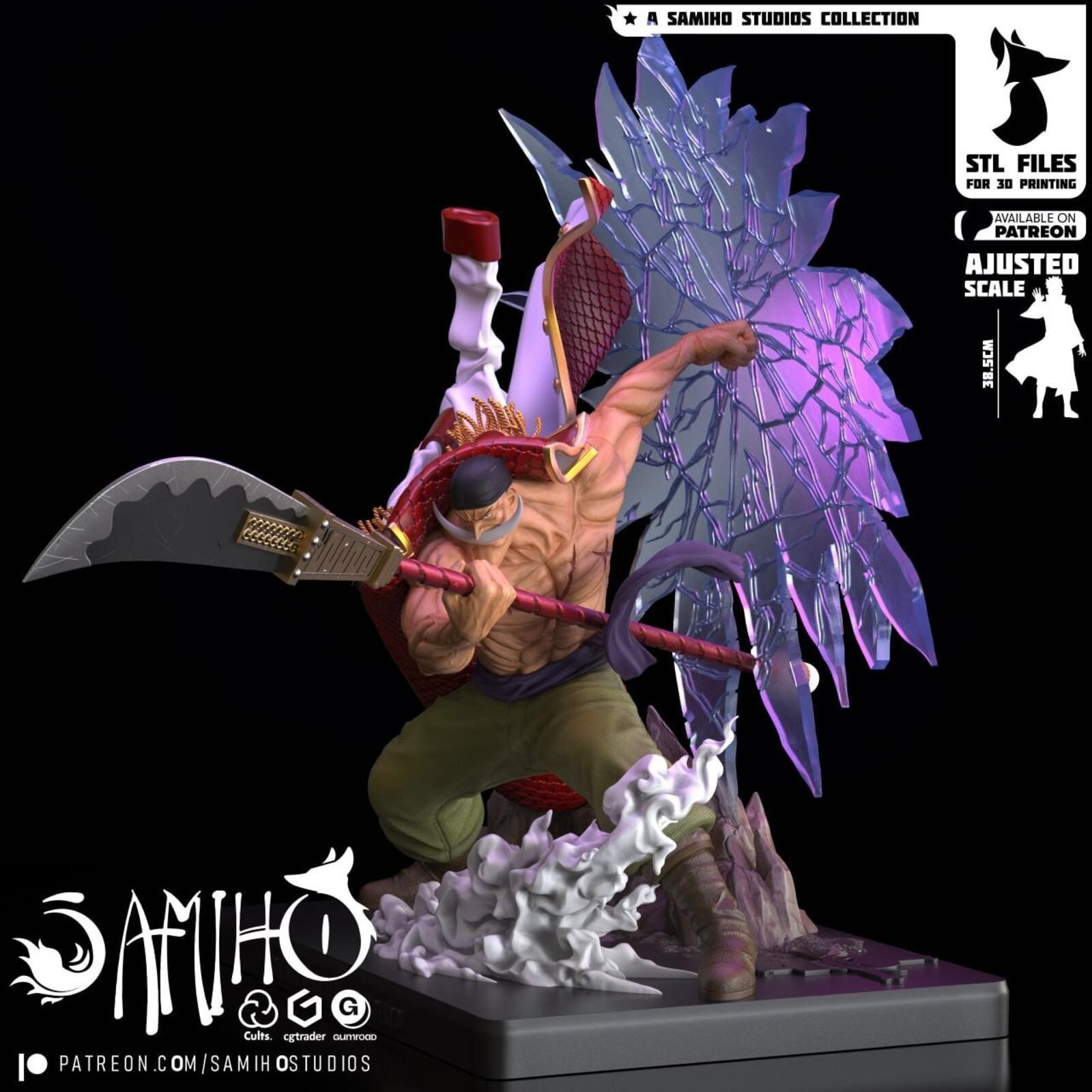 Edward Newgate (Whitebeard) Diorama | One Piece | UNPAINTED | 1/8 Scale Kit