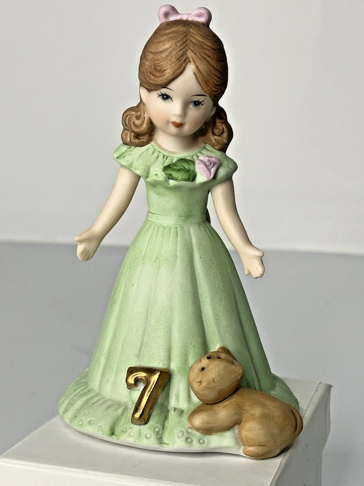 Growing Up Birthday Girls Age 7 Years Figurine Porcelain-Enesco Collectibles