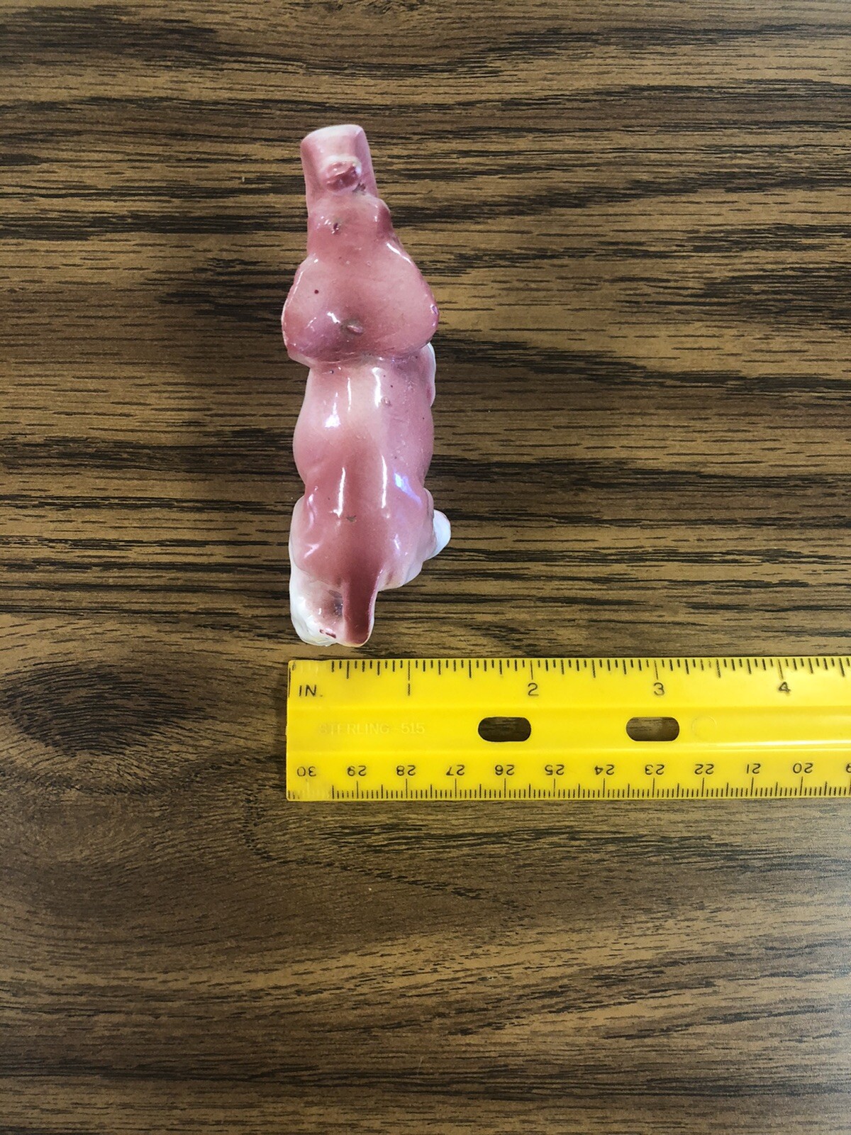 Vintage Elephant Pink Glazed Ceramic Anthropomorphic Traditional Japanese 3.5”