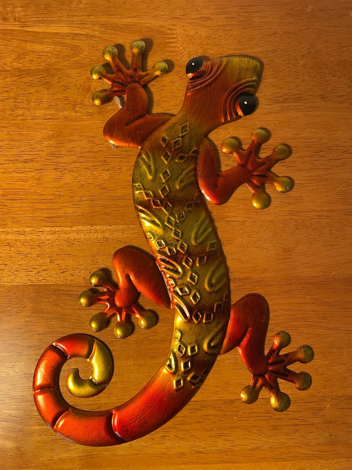 Metal Gecko Wall Art Lizard Sculpture Rustic Garden Decor Indoor Outdoor Cantina