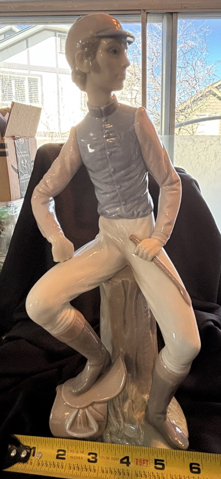 Lladro Large Jockey Figure 1341, Retired Excellent Shape! Retired in 1981.