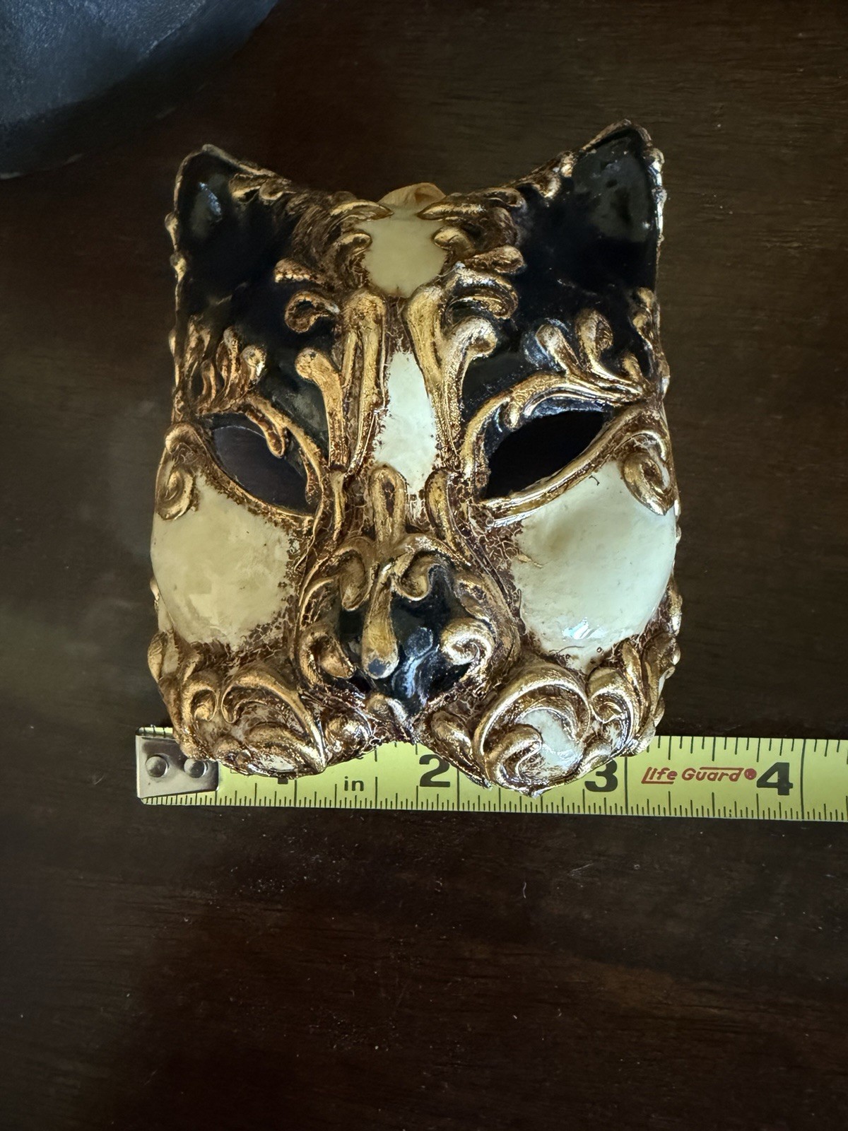 Soleluna Gatto Miniature Paper Mache’ Mask L 20th Cent Hand Painted Venice Italy