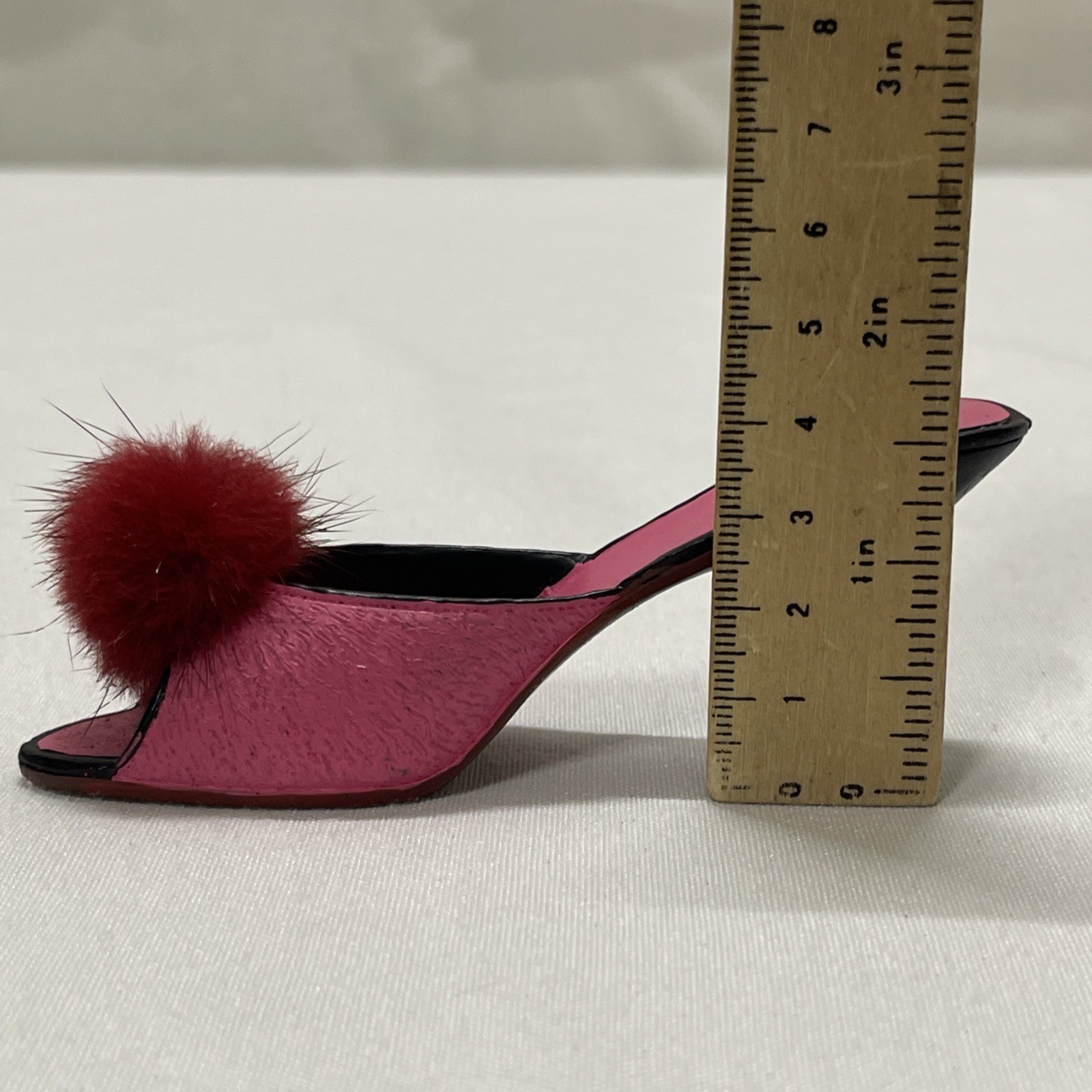 Miniature 4″ Pink Agent Provocateur Tamiya Kitten Mule High-Heeled Shoe Figurine