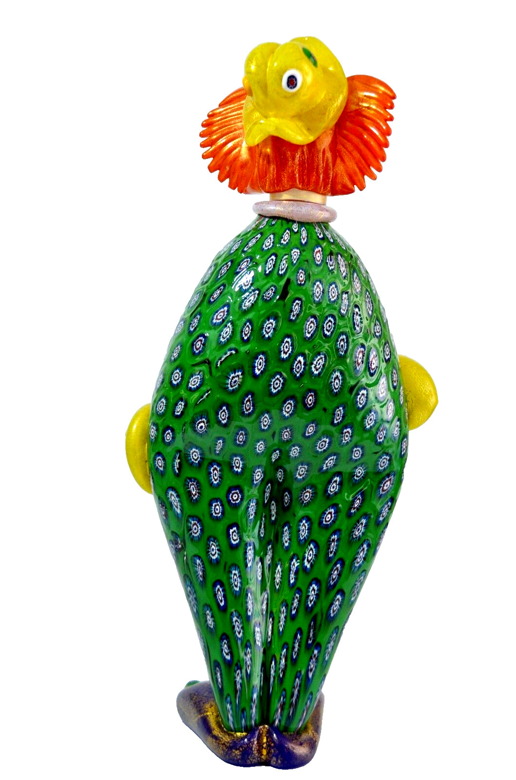 Rare Murano Rossetto Millefiori Art Glass Sculpture Clown With COA Signed 18 in