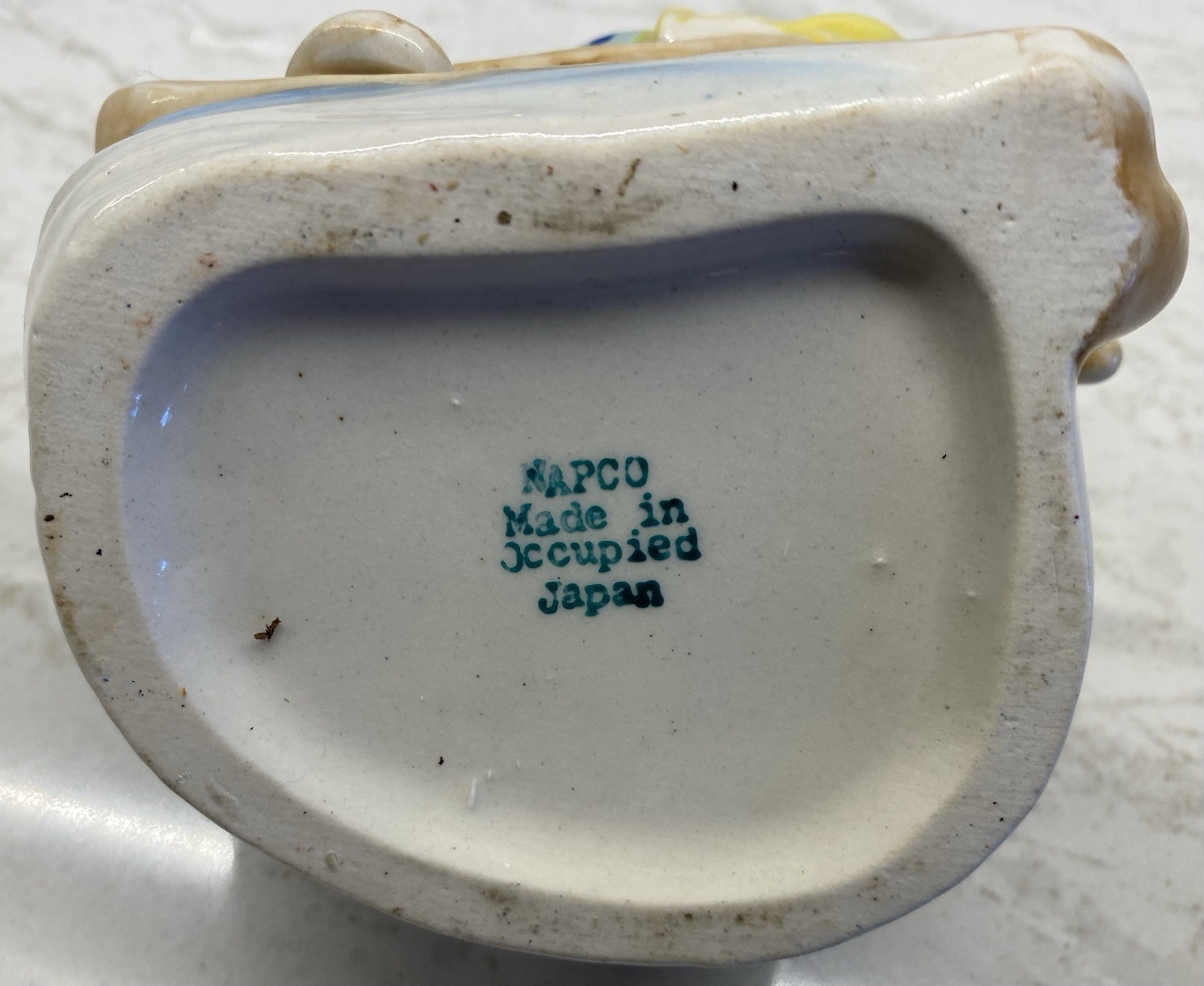 4 Skier Figurines: 1 Napco Planter, 1 “Made In Occupied Japan”, 2 Marked “Japan”