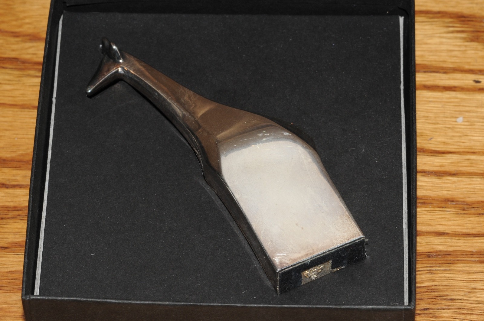 Vintage DANSK Modern Design Silverplate Giraffe Figurine Paperweight with Case*