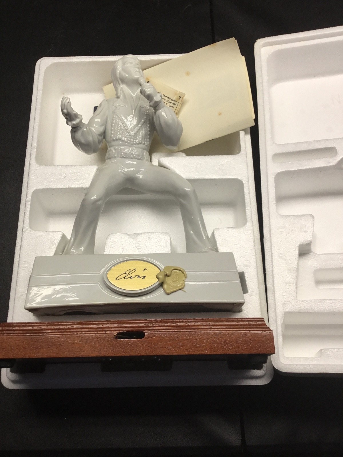 1982 Elvis McCormick Porcelain Music Box Decanter Set Box COA Empty