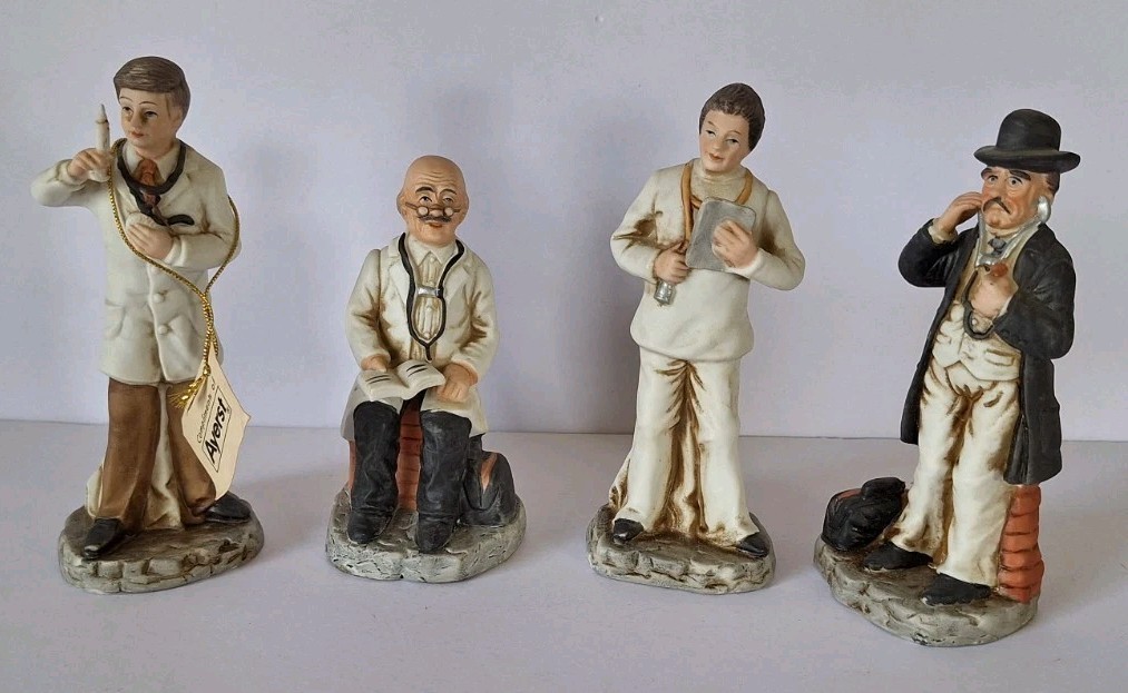 (4) Ayerst Laboratories Doctor Pharmacist Figurines Pharmaceutical Advertising