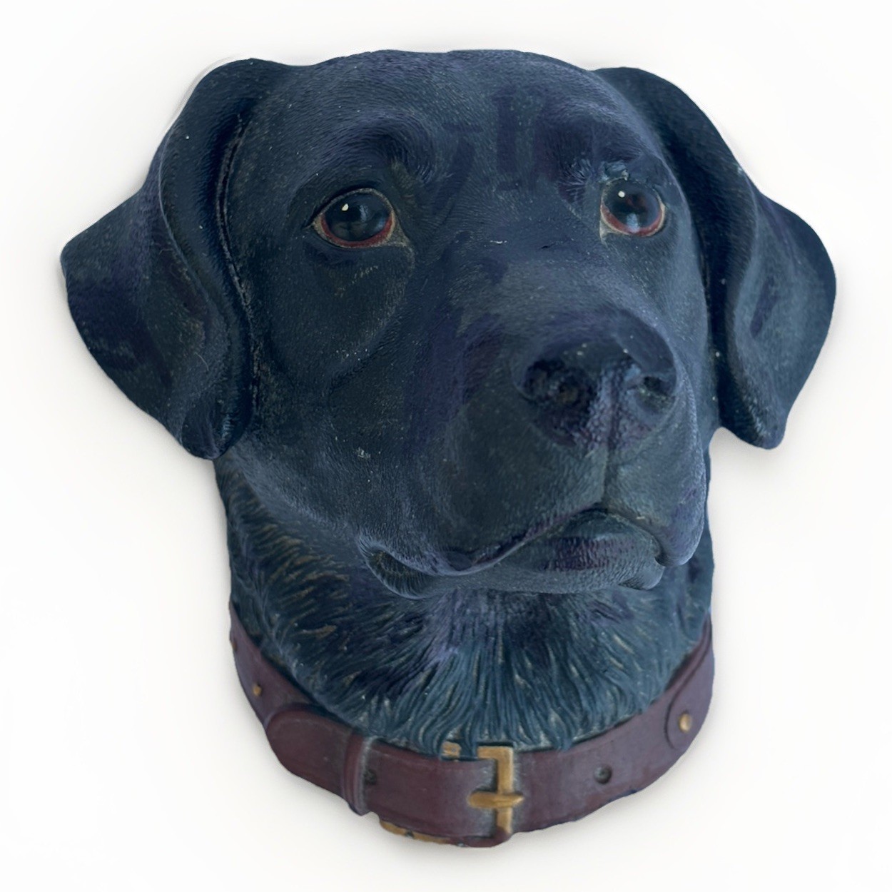 Bosson’s Black Lab Chalkware Head England 4 X 3.5 X 4″ 3D Wall Art Dog Bust