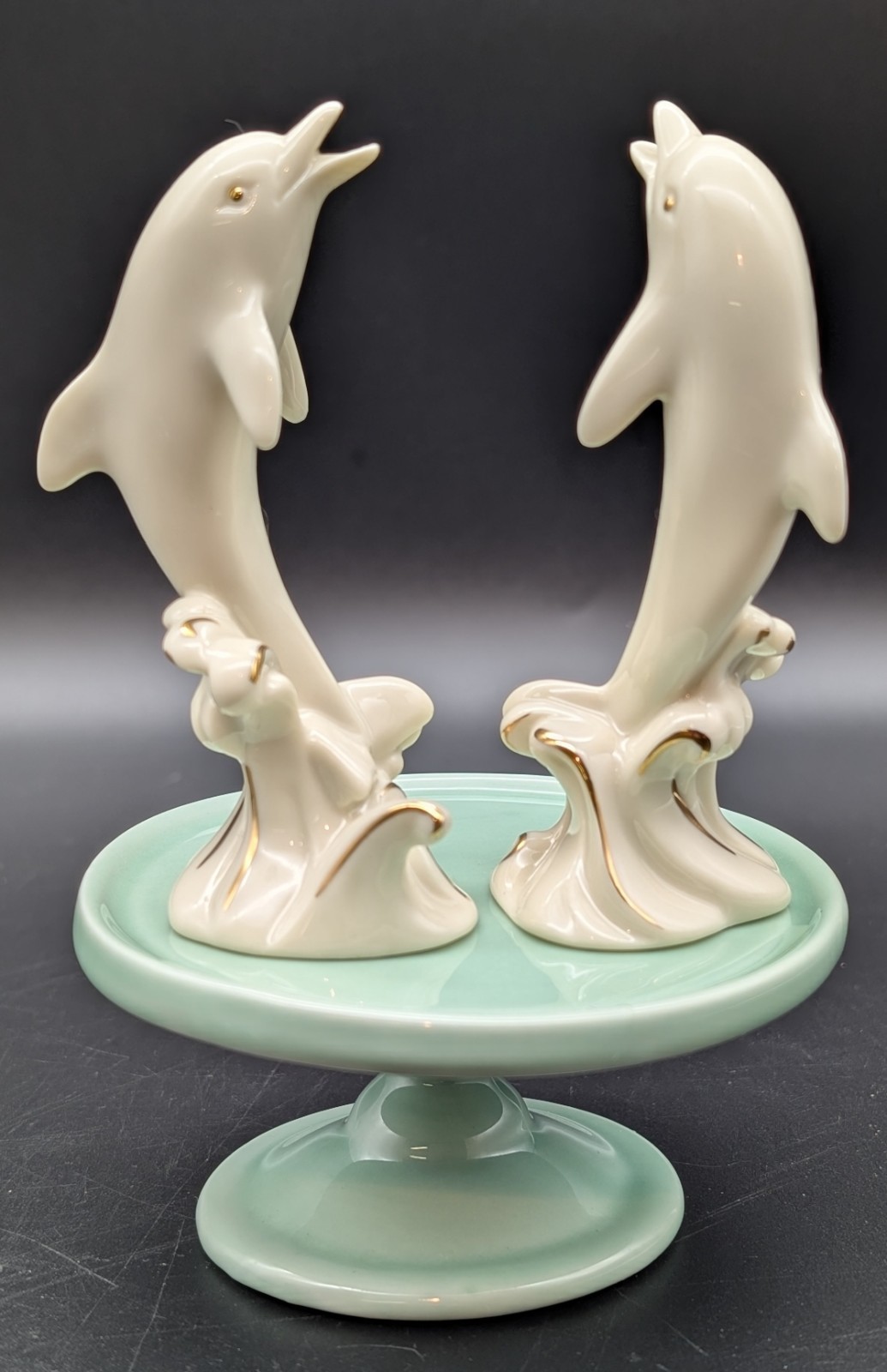 Vintage Lenox Dolphins Figurines Treasury Collection 24K Gold Accents Circa 1997