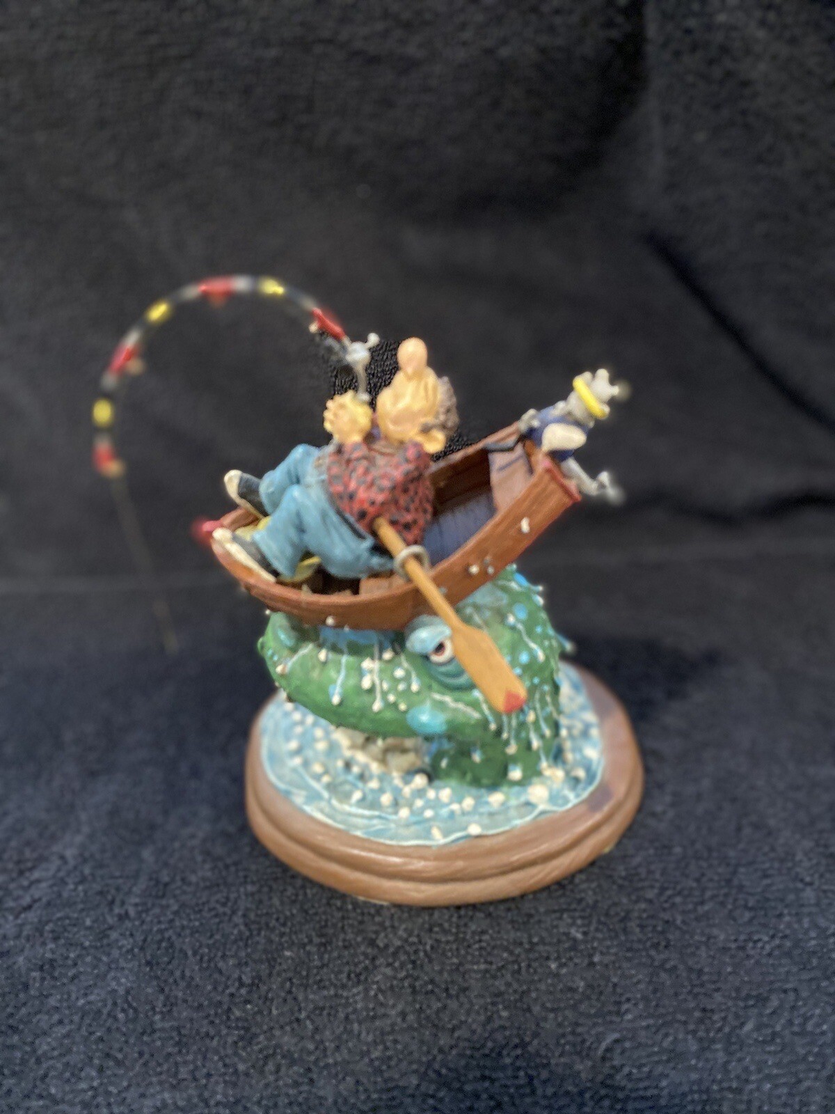 Pre Owned Whimsical Fisherman On Boat Who Caught A Sea Monster “The Keeper”