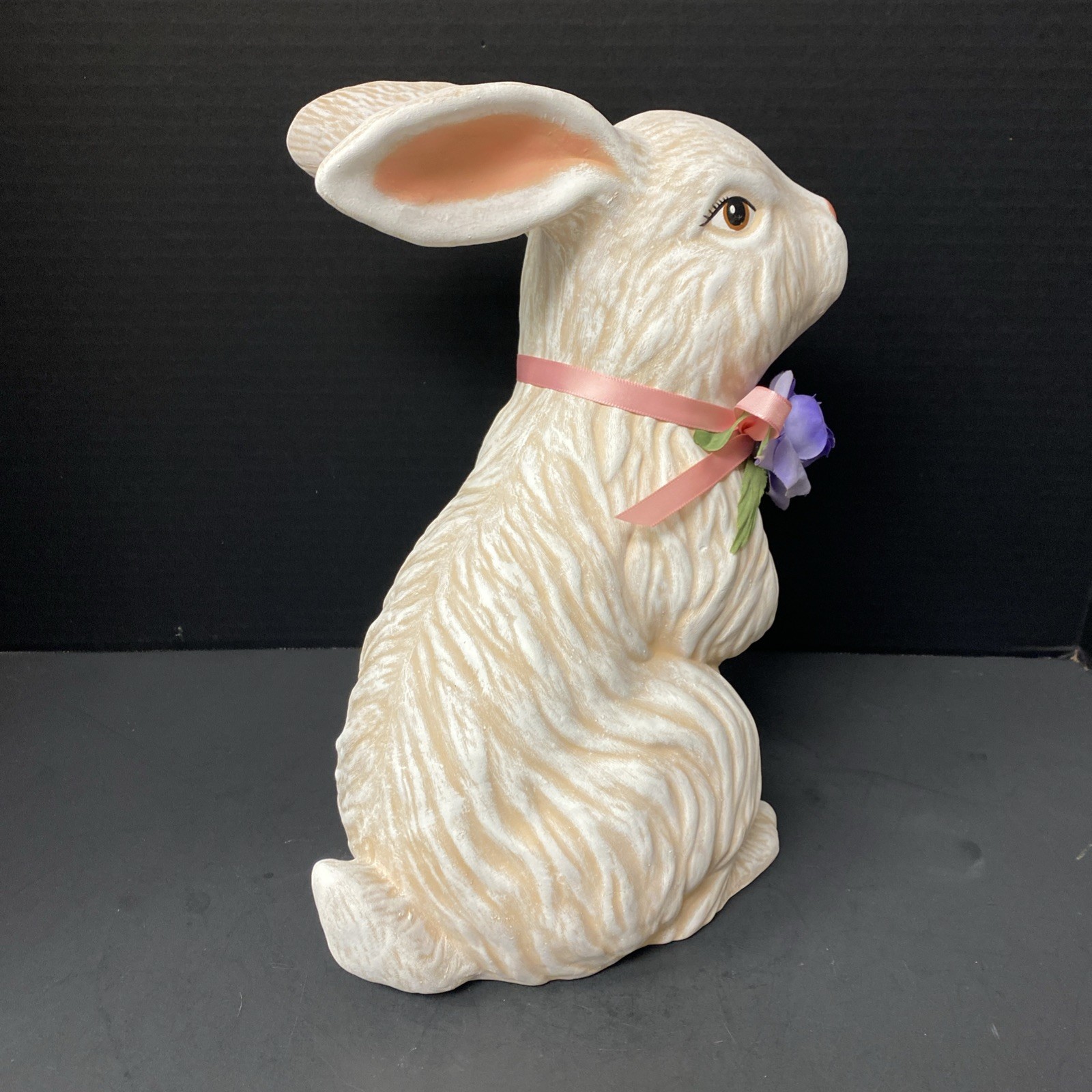 Scioto Ceramic Bunny Figurine 12″ Easter Rabbit S-1081 Spring Hand Painted