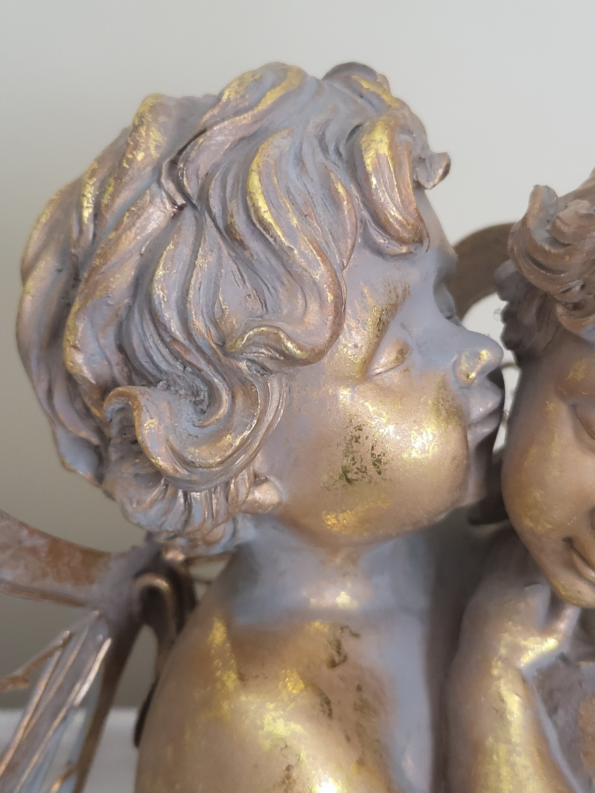 Cherub Angels Baroque Rocco Gold Shelf Sitter Wings Large Heavy Resin 8″ x 10″