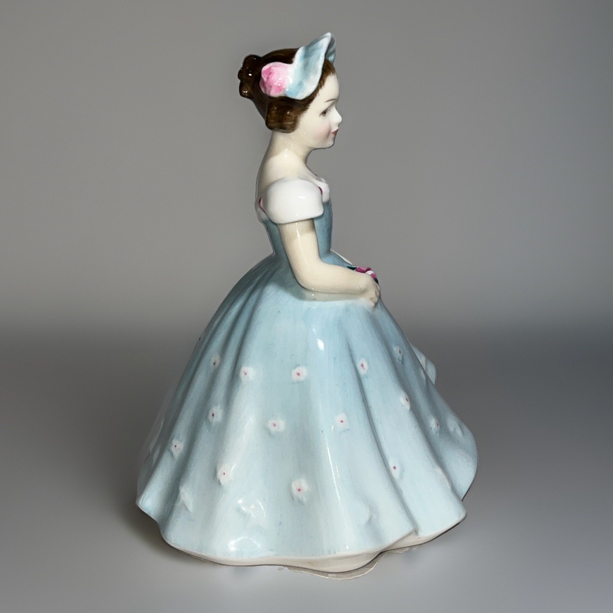 Royal Doulton Figurine THE BRIDESMAID Lite Blue Dress HN2196 Corp 1959