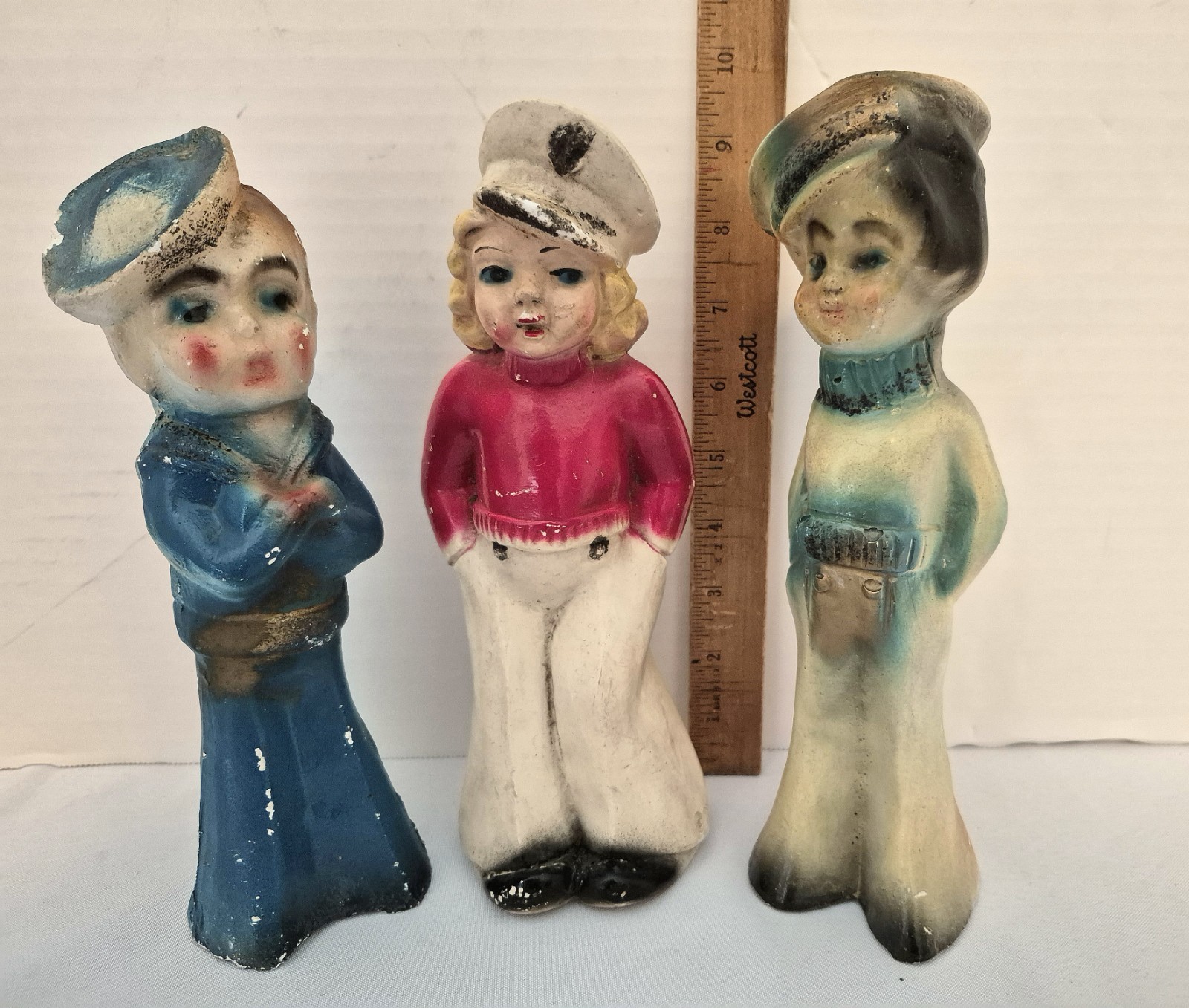 1930-40s Carnival Prize Chalkware Navy Sailor Lot