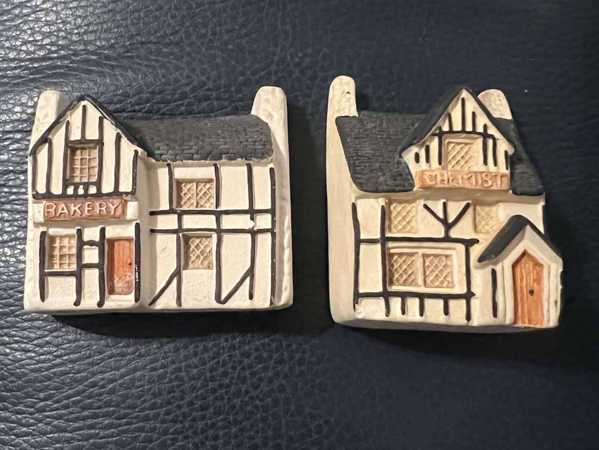 Lot of 2 Vintage Philip Laureston Pottery England Miniature Village Houses