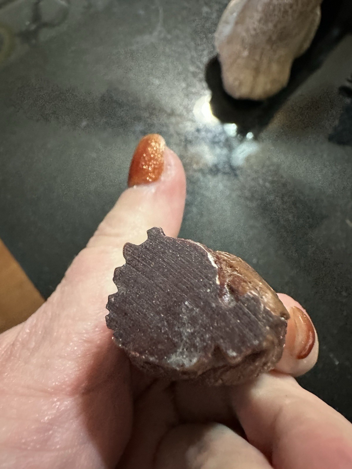 Small vintage 2″ Detailed Wooden Resin Hand Carved? unsure