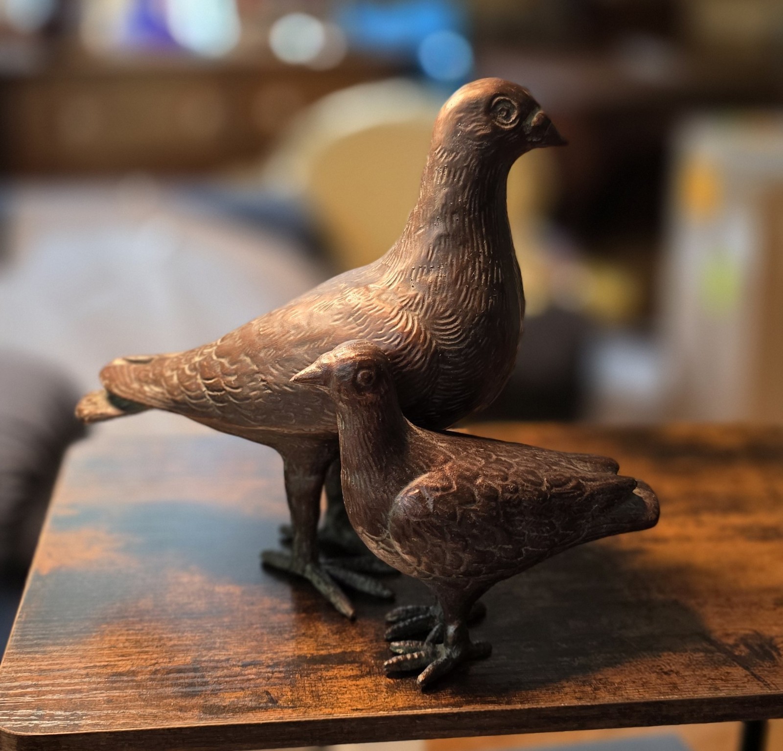Pair (2) Andrea By Sadek Ceramic Textured Brown Bronze Finish Dove Birds – China