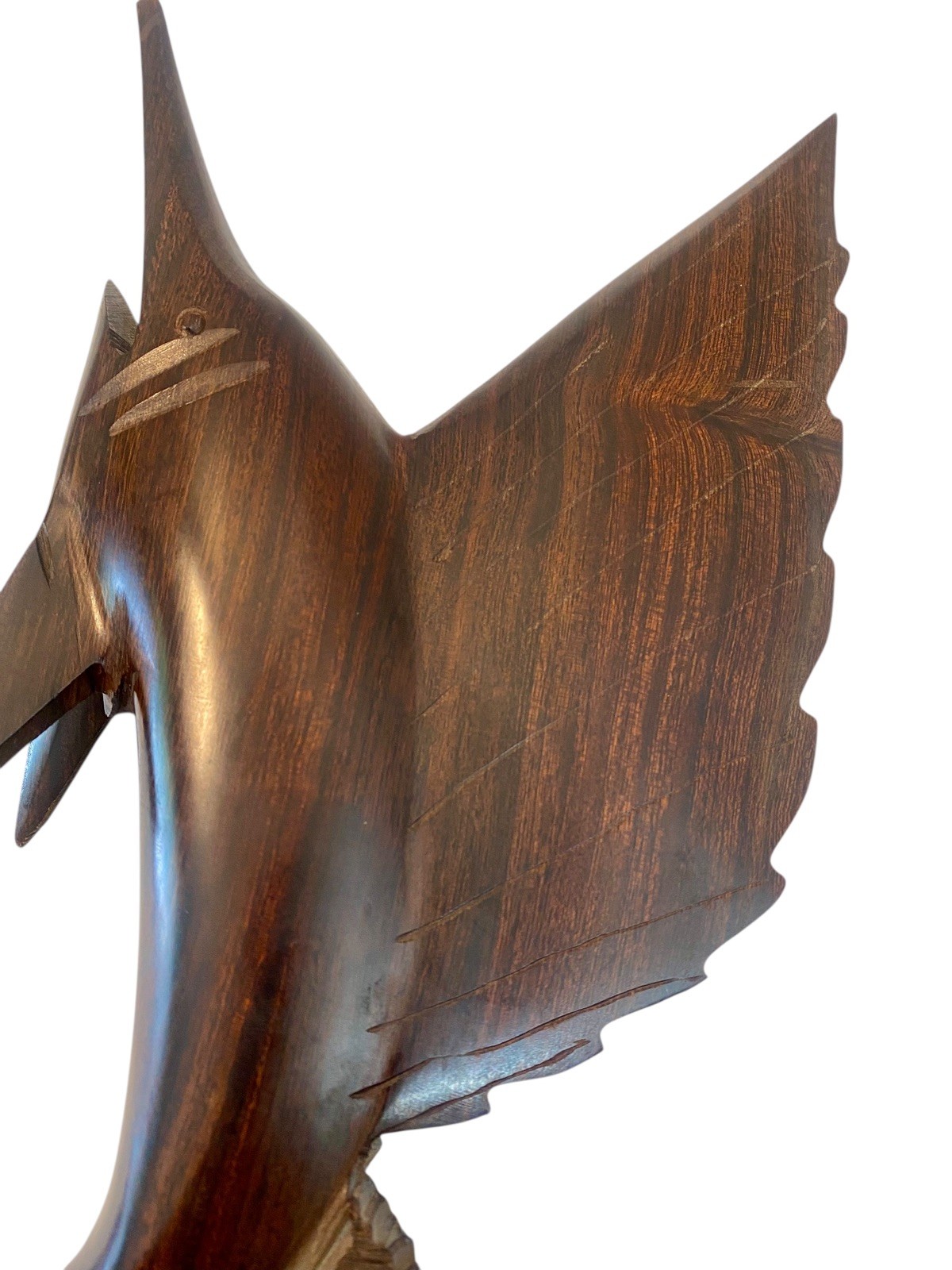 VTG Hand Carved Sailfish Swordfish Figurine Wood Marlin 12.5 in Nautical Decor