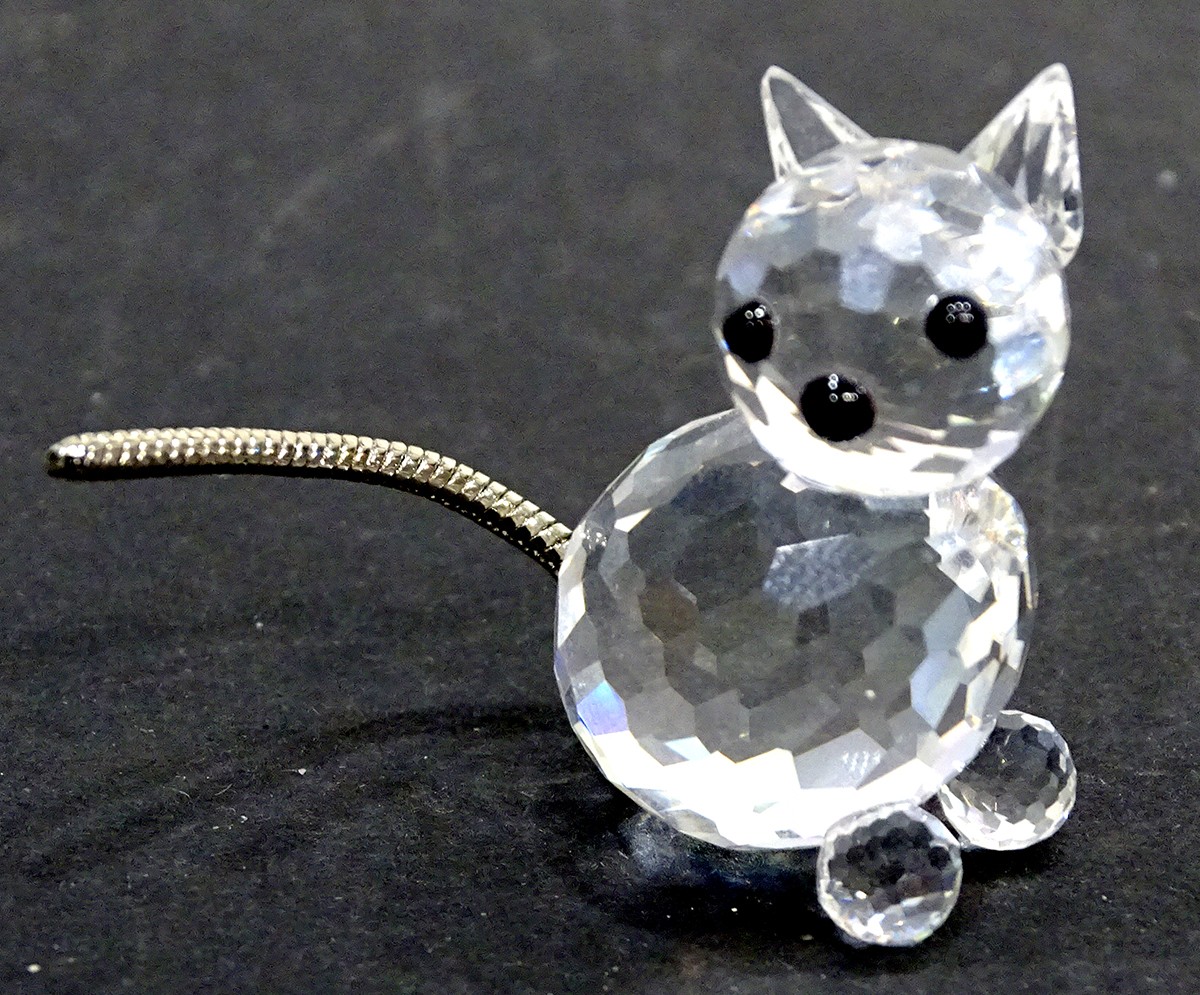 Vintage SWAROVSKI CRYSTAL Pets Corner SITTING CAT Figurine MAX SCHRECK / 010011