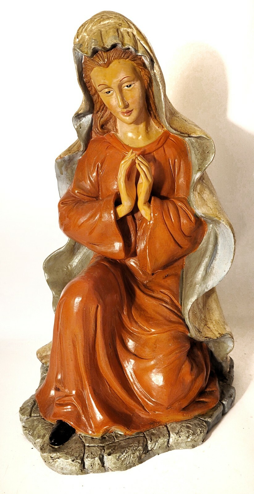 Vintage Virgin Mary Kneeling Nativity Statue Catholic Madonna Church Large 16″