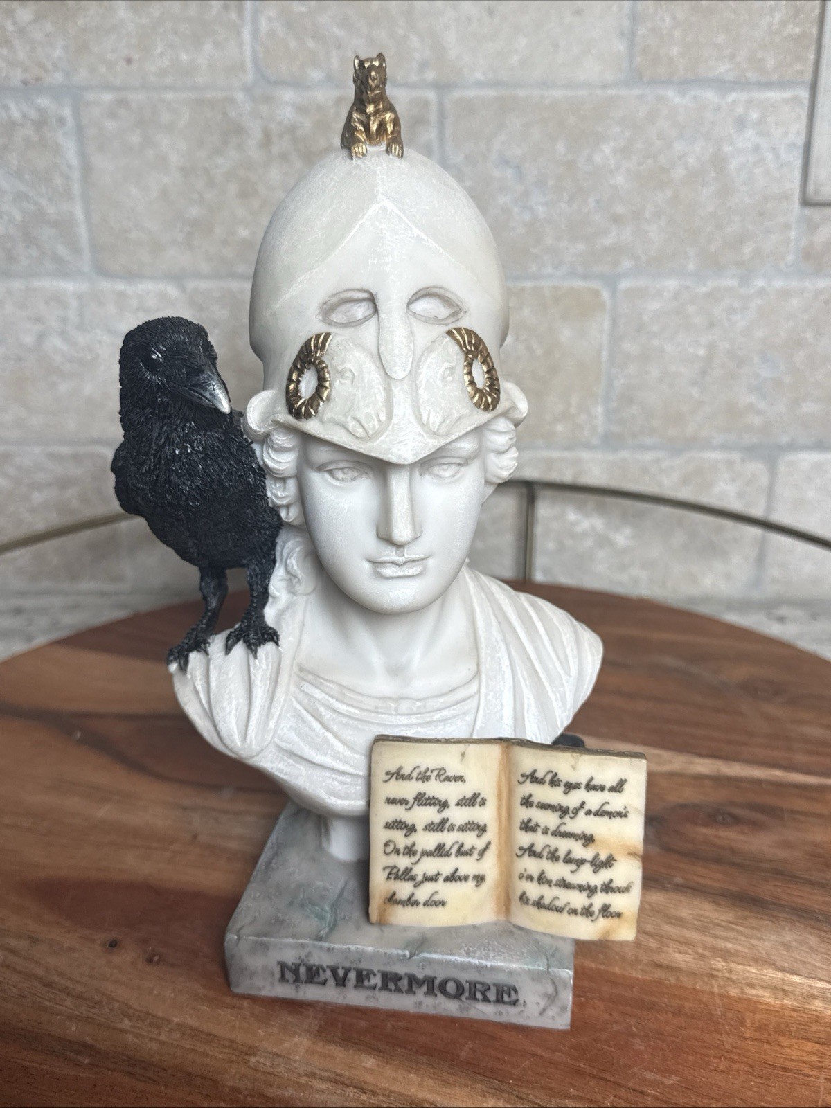 The Raven – Nevermore On Pallas Athena Bust Polystone Figurine Home Decor