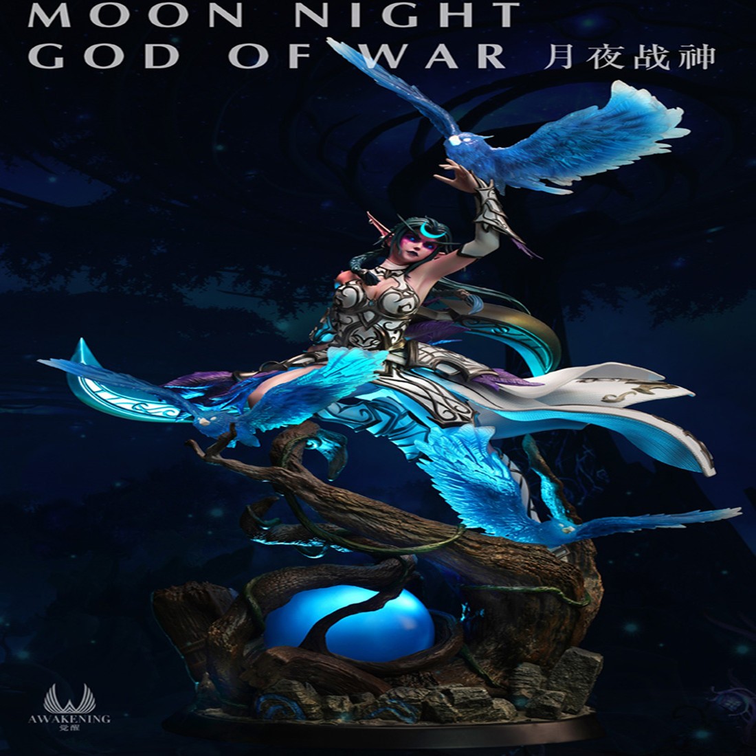 AWAKENING Studio Tyrande Whisperwind MOON NIGHT Ares 1/4 Resin Statue in stock