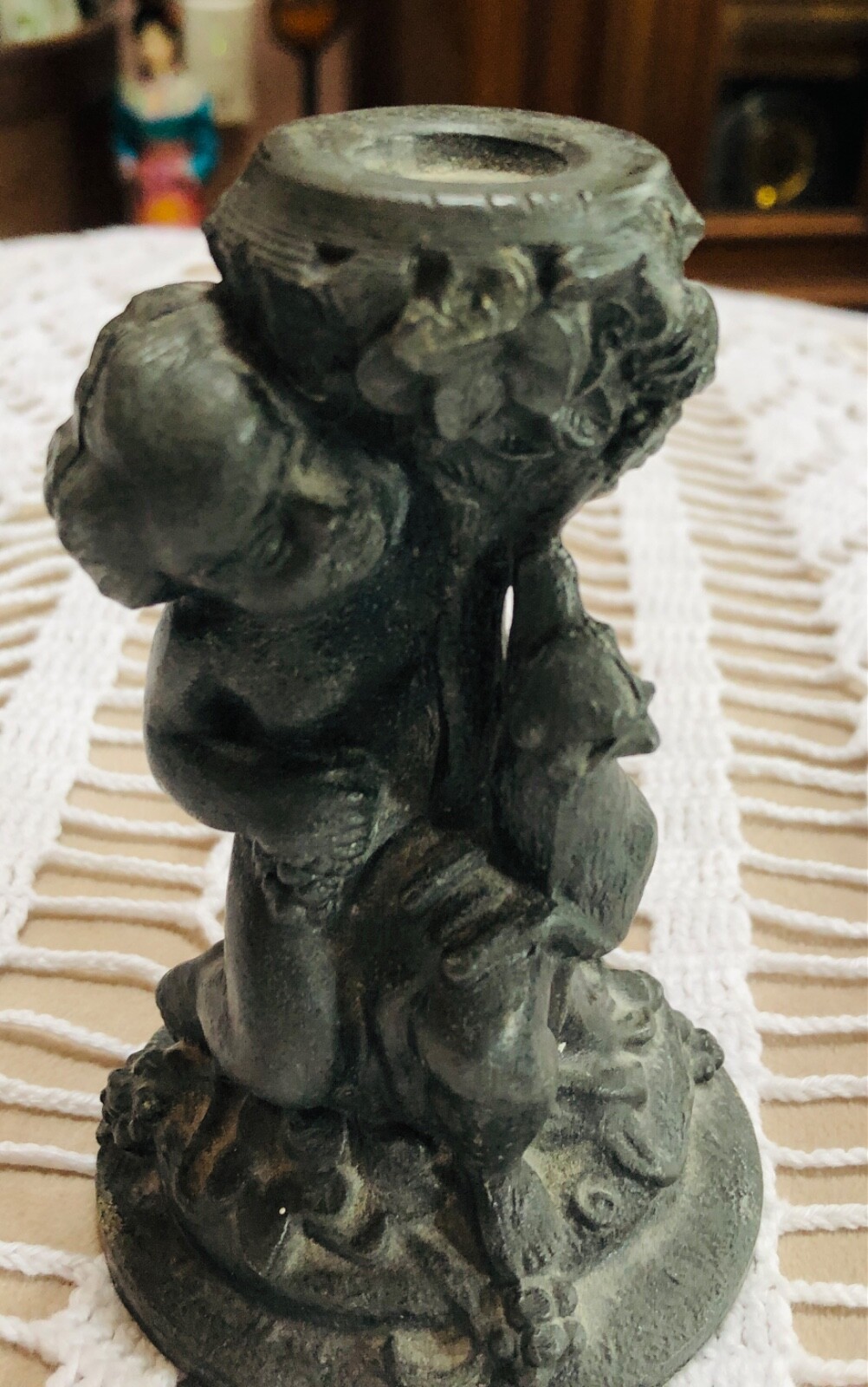 ANTIQUE FIGURINE From Outside Wall of Lake George GATEHOUSE on BLYTHEWOOD ESTATE